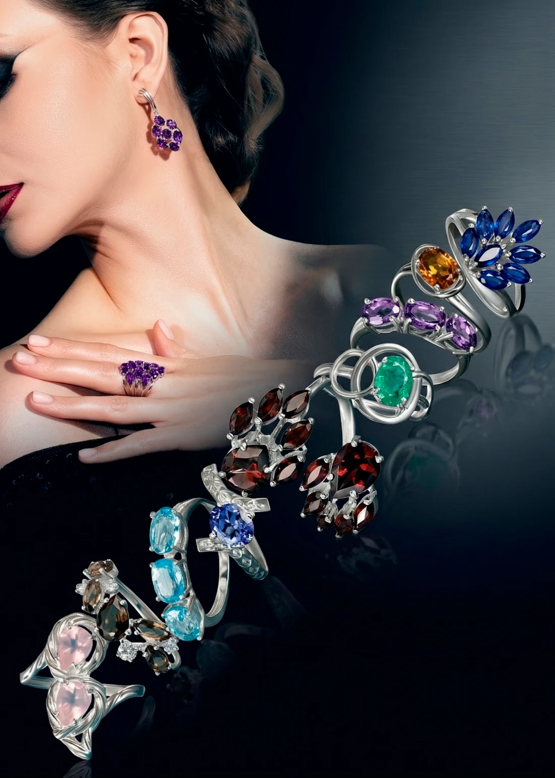 Ювелирная съёмка Lazurit с коллекцией колец